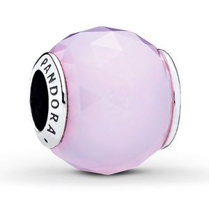 Geometric Facets Charm in Opalescent Pink